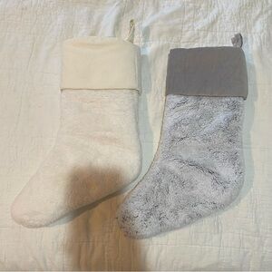 Pottery Barn Gray & Cream stockings